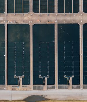 pexels-photo-6572422 Top view of pisciculture complex with rectangular shaped tanks full of water between straight walkways in daylight